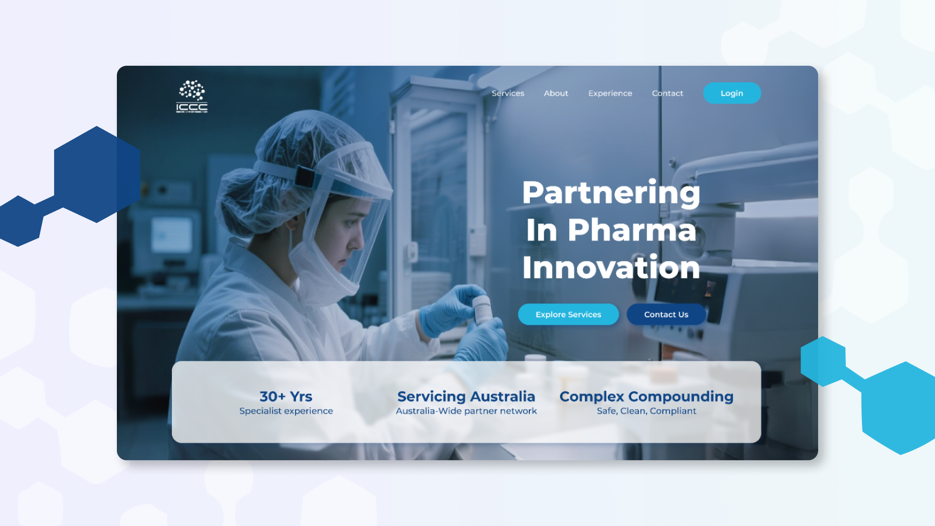ICCC hero section desktop