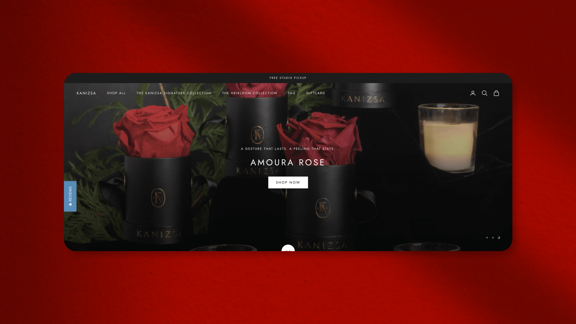 Kanizsa Florals homepage hero mockup