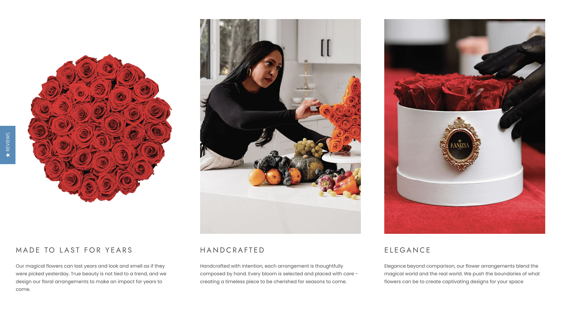 Kanizsa Florals product features section