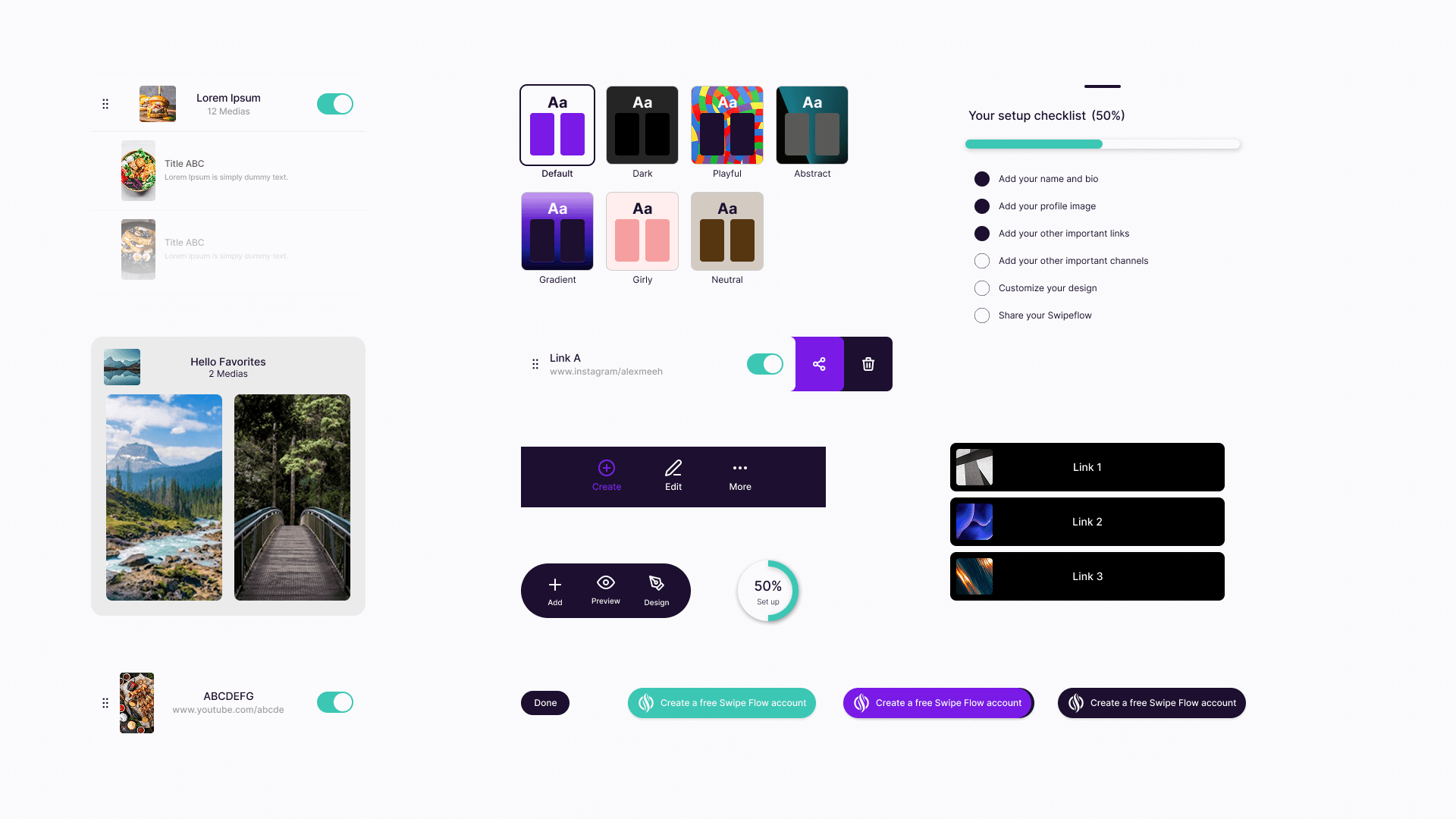 Swipe Flow UI components