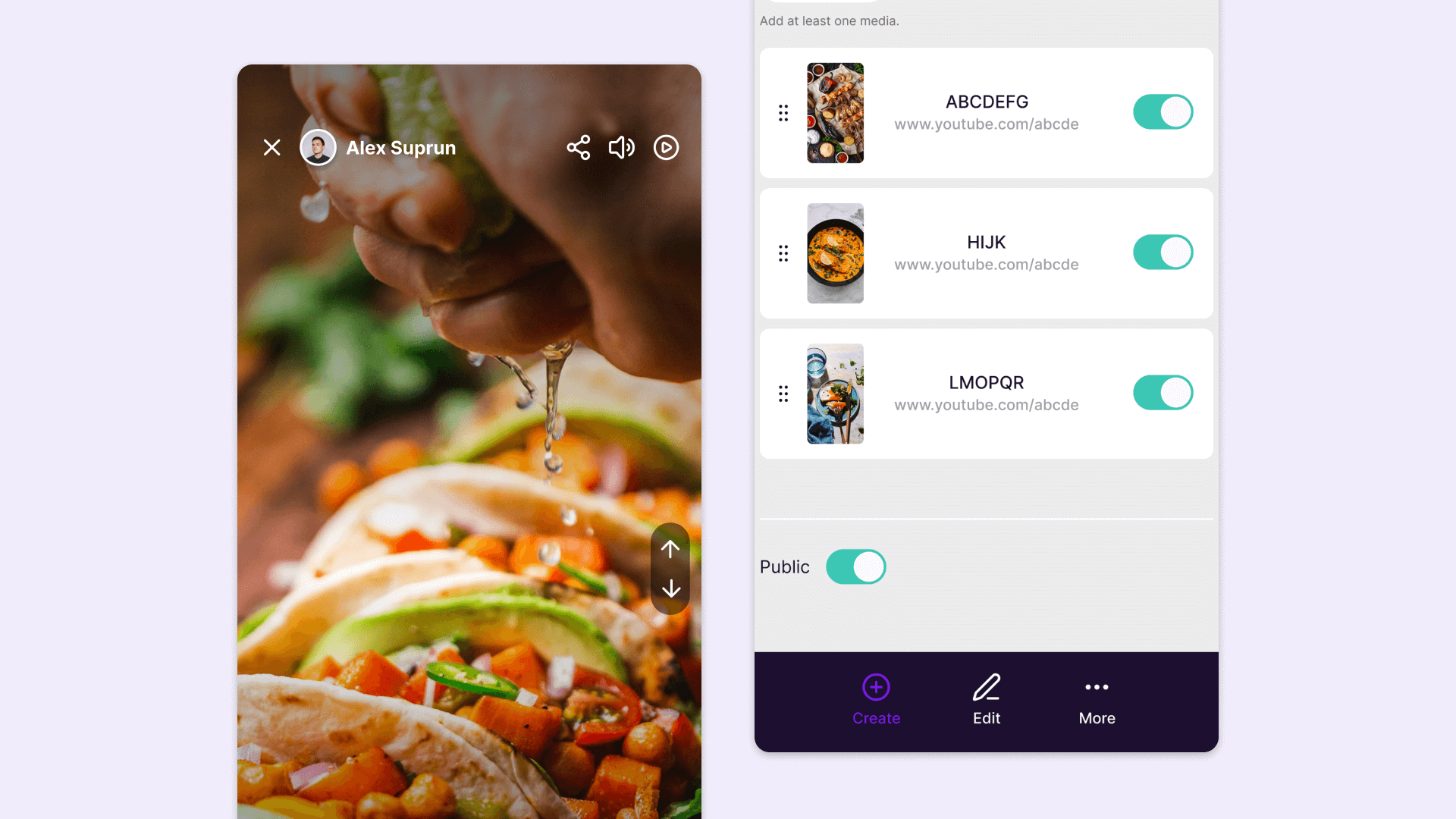 Swipe Flow media viewer and channels